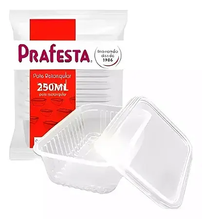 Kit Pote 250ml Retang C/tp 24UN